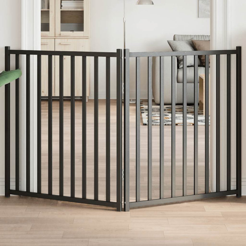 Soma Solid Wood Dog House Door, 90cm H x 160cm W x 2cm D, Black
