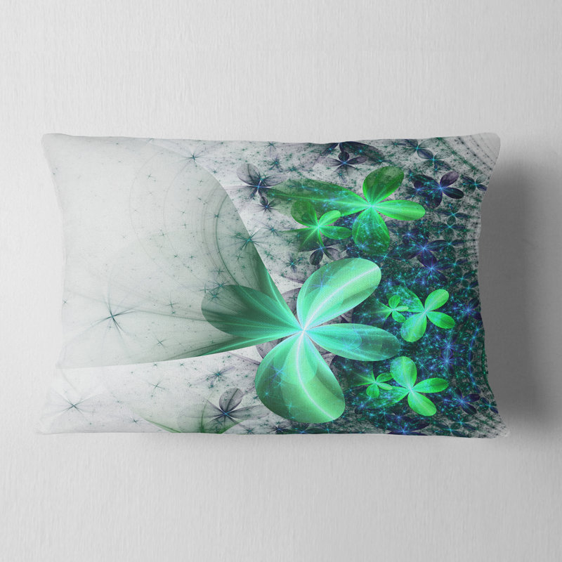 Coussin lombaire floral à fleurs fractales