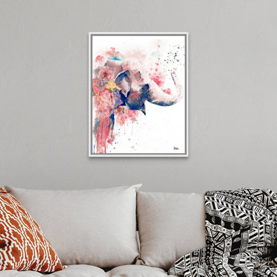 " Floral Water Elephant " by Patricia Pinto Painting Print