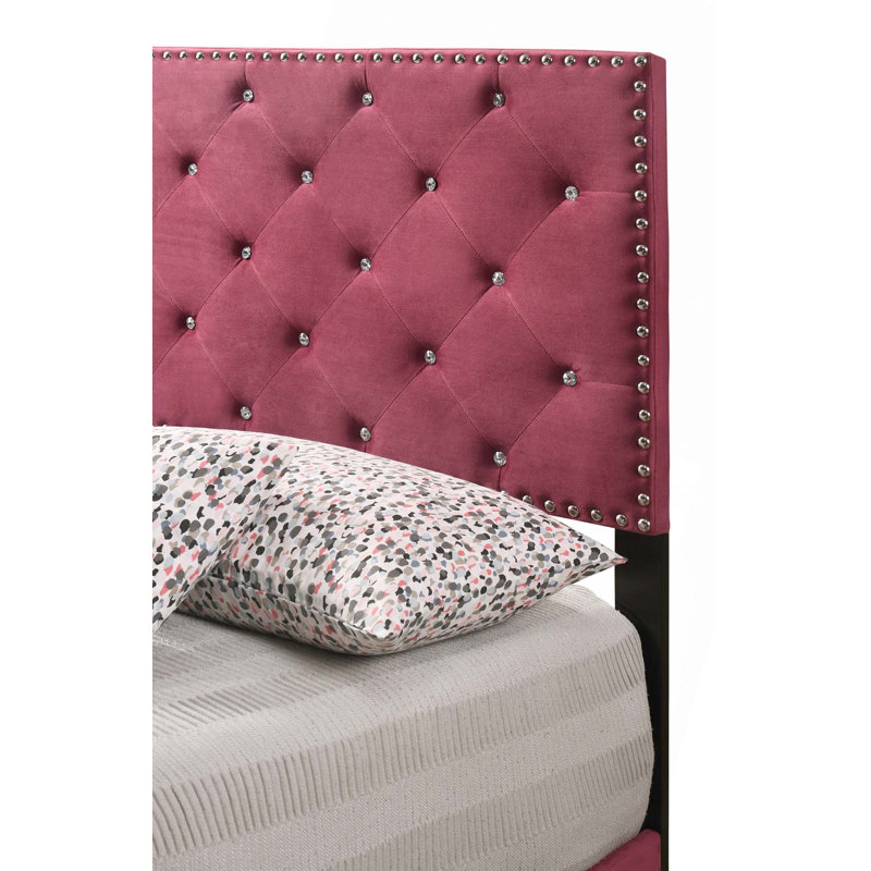 Anjelo Upholstered Standard Bed, Twin, Cherry