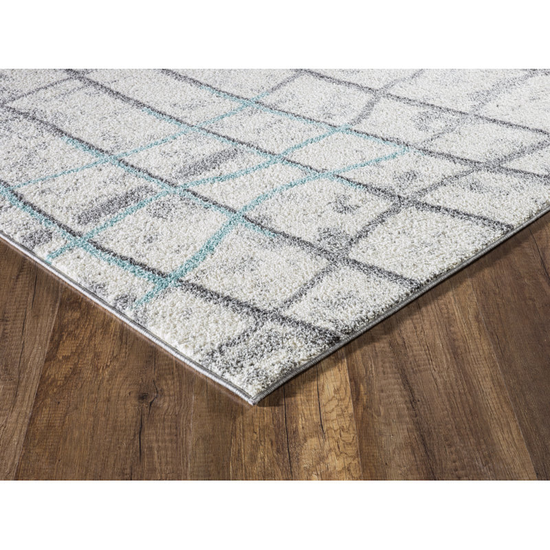 Tapis gris à motif abstrait Roslyn, Rectangle 5 pi x 7 pi