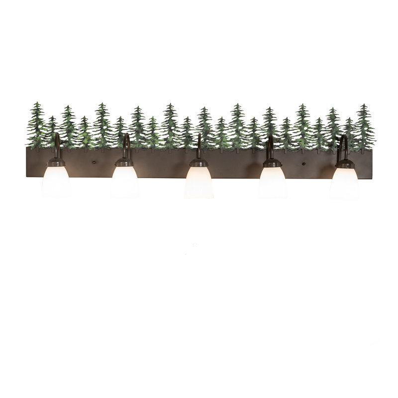 Meuble-lavabo 5 lumières 48 "de large 48", Bronze intemporel / vert, H 12,75 po x l 48 po x P 8 po