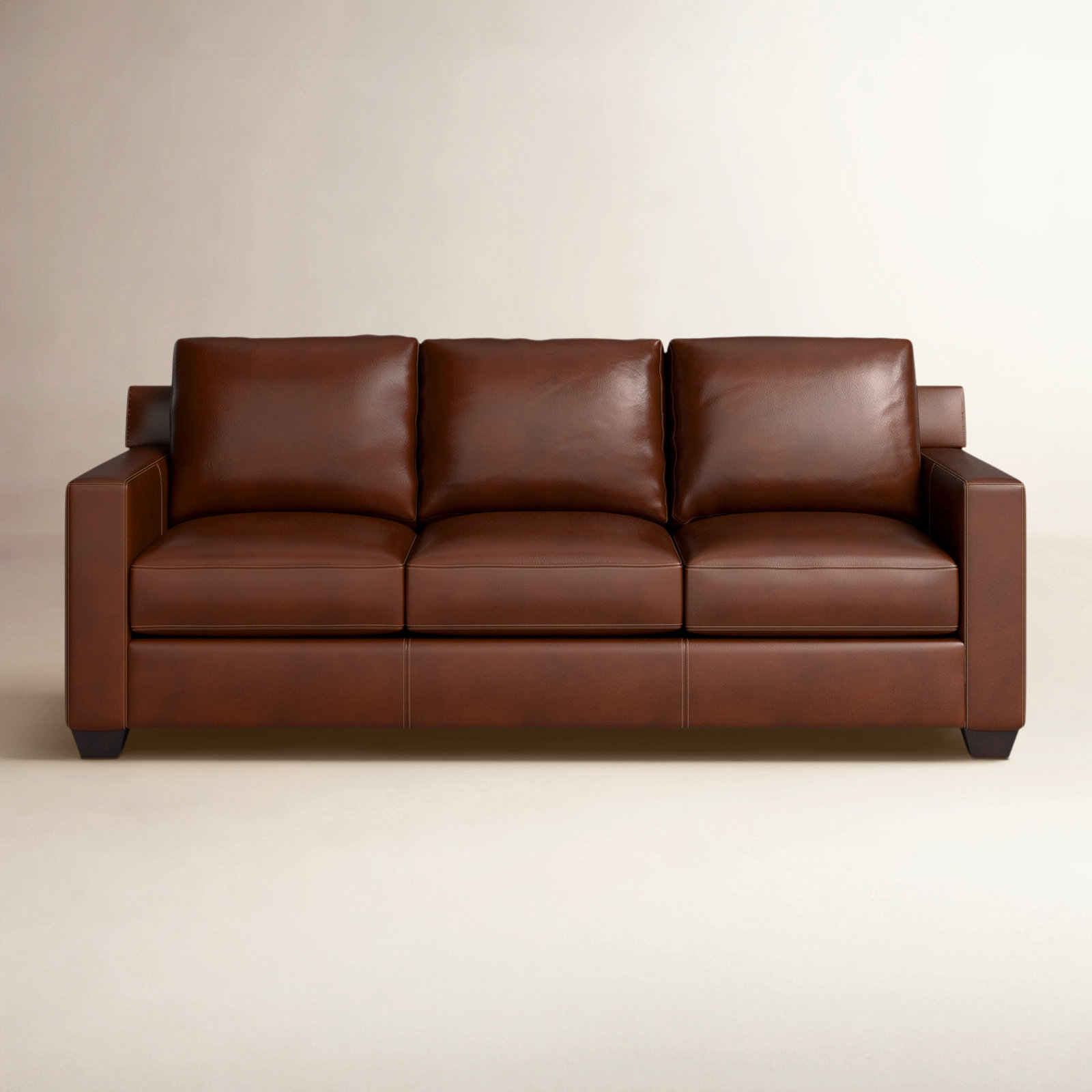 Covedale 83.5'' Upholstered Sofa, Sidekick Cobble Stone Genuine Leather