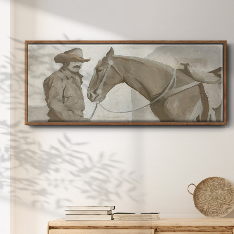 Work Friends II- Framed Canvas, 20" H x 50" W
