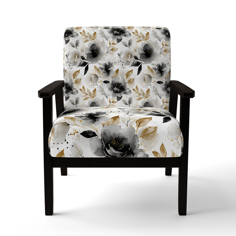 Chaise rembourrée Country Farmhouse - Fauteuil Whisper, Accoudoirs carrés noirs