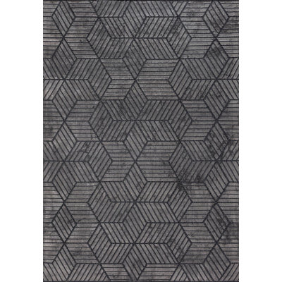 Rapture Geometric Shapes Area Rug in Gray