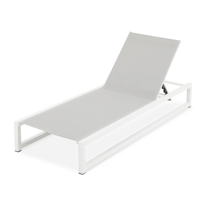 2 - Piece Outdoor Chaise Lounge, 5 Level Adjustable, Aluminum Frame & , Ideal For Patio And Poolside, Space Saving Lounge , Adjustable , Breathable 400 Lbs Capacity,