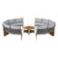 Ensemble de conversation pour 6 personnes avec coussins et table basse