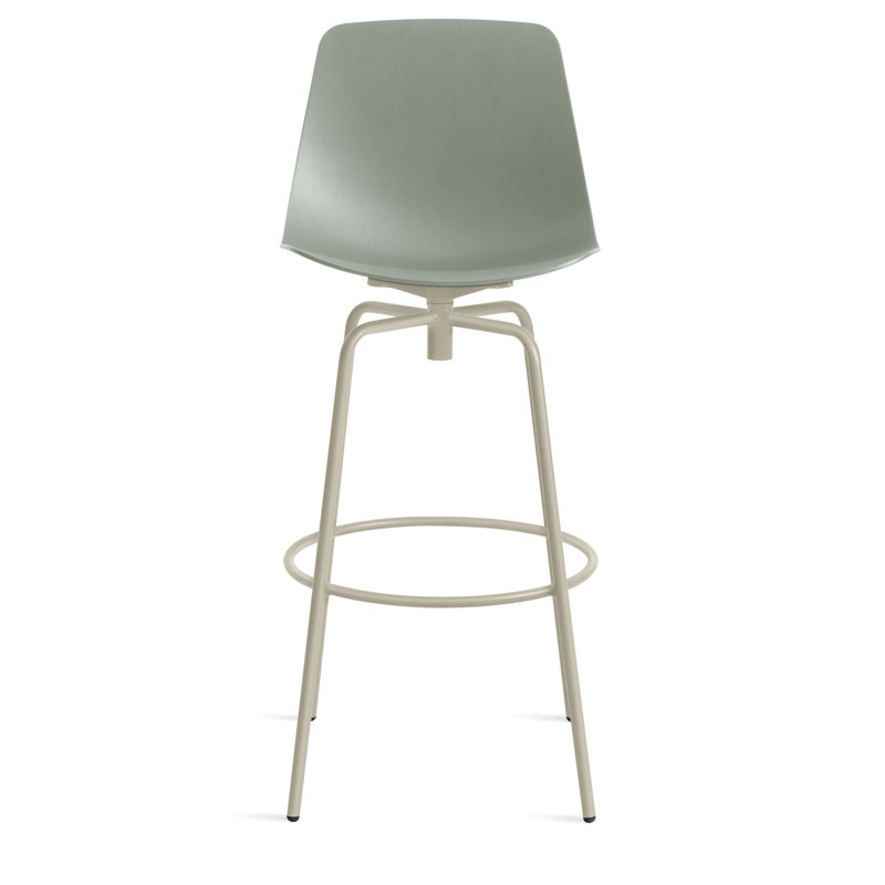 Clean Cut Swivel Stool with Metal Frame, Bar Stool (31" Seat Height), Gray Green