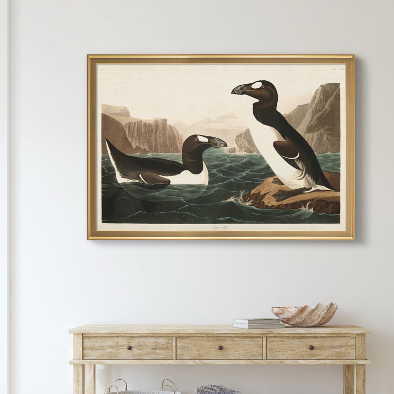 Great Auk - reproduction d'art sur toile, Doré, H 18,5 po x l 24,5 po x P 1,5 po