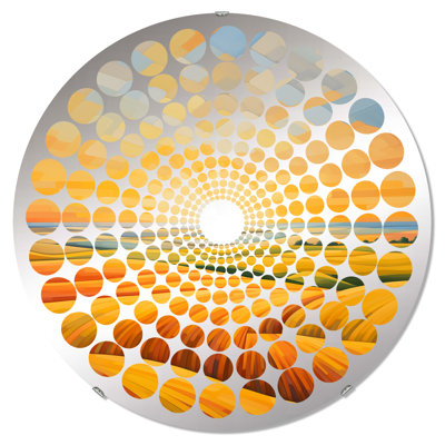 Prayies Sunrise Melody - Miroir décoratif à pois radiaux | Rond