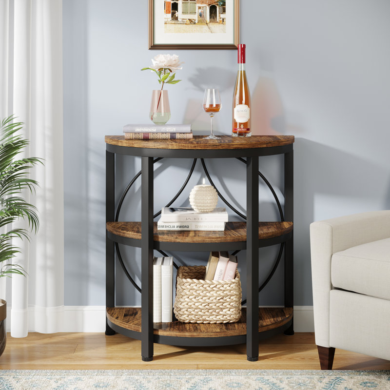 Obim 3-Shelve Manufactured Wood End Table , Brown, 2