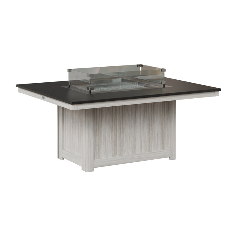 Foyer de table rectangulaire Berlin Gardens Donoma, Plateau martelé noir avec base coquillage