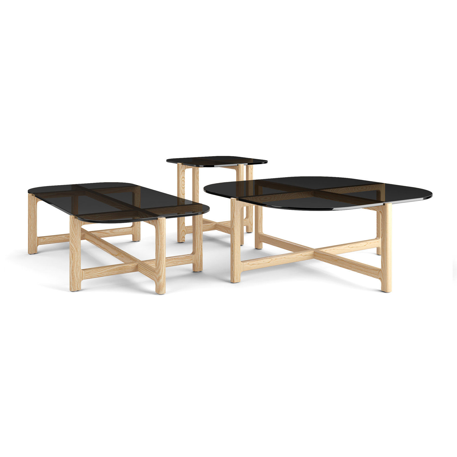 Quarry Solid Wood Coffee Table, Ash Natural, Vintage Smoke Performance