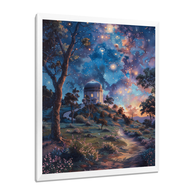 «Blue Purple Star Sanctuary», reproduction d'art mural, Toile encadrée blanche avec une seule photo