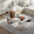 Luxury Rectangular Mirror Coffee Table With Fluted Tempered Glass And Rounded Edges