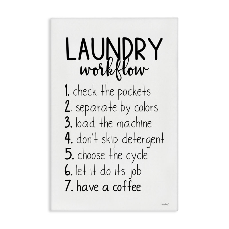 Laundry Workflow Steps Canvas Wall Art by Rachel Nieman, 30" H x 20" W
