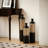 Black Metal Cylinder Floor Vases Set Of 3 - 28.7"/24.8"/20.8"H Glazed Vases With Triangular Embossing, Glam Home Decor (3.15In Diameter, 15.2Lbs Total)