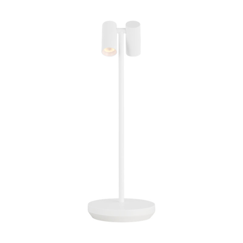 Doppia Accent Rechargeable Table Lamp, Matte White