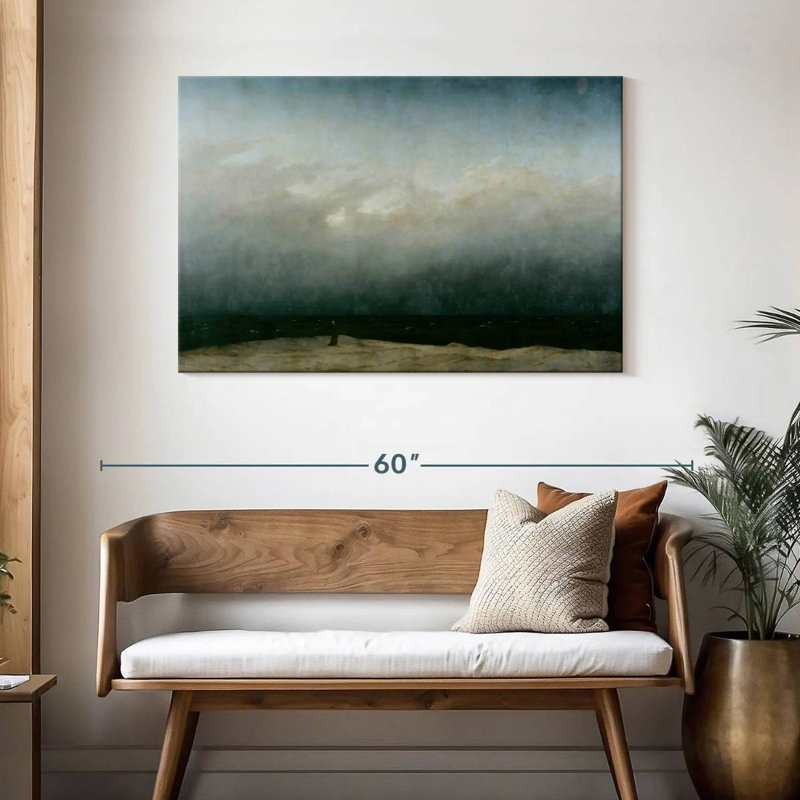 Gillard, le moine au bord de la mer, H 30 po x l 45 po
