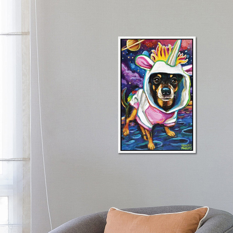 Chihuahua In Space by Robert Phelps - Gallery-Wrapped Canvas Giclée on Canvas, 66.04 cm H x 45.72 cm W, White Framed