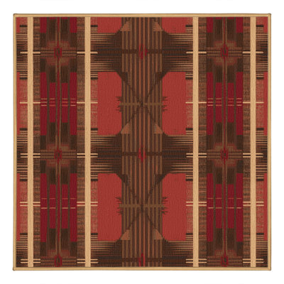 Washable Rustic Plaid Southwestern Area Rug