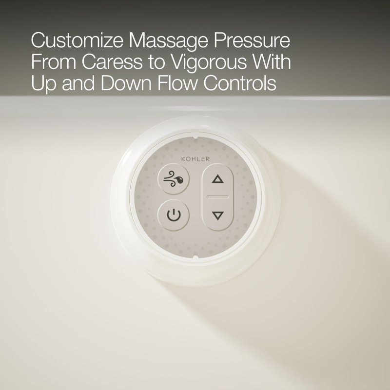 Underscore Heated Bubblemassage Air Bath with Whirlpool Reversible Drain, Biscuit