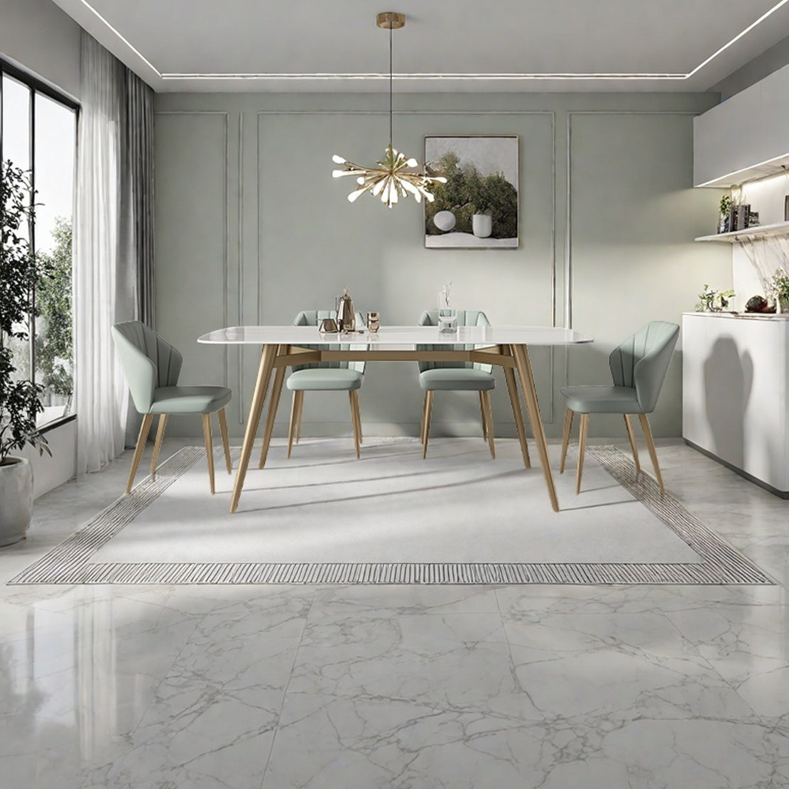 dujinlong home Light Luxury Style Rock Slab Dining Table | Wayfair