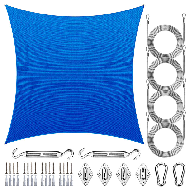 Voile d'ombrage Amgo, Bleu, Bordure de jardin x 10 pi,
