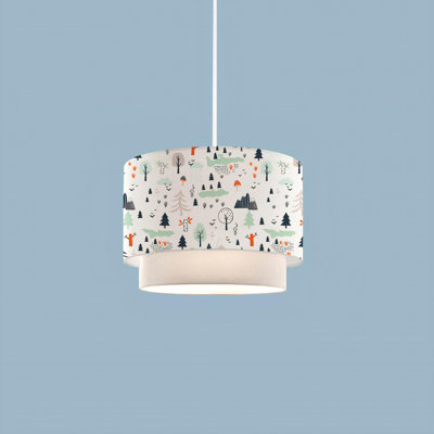 Luminaire de lustre en tissu élégant, capuchon de 11,8 po de diamètre x 7,9 po de hauteur, hauteur totale: 27,6 po | E27 Max 40W | Éclairage de maison élégant pour le salon, la salle à manger et la chambre à coucher, design moderne et ambiance chaleureuse