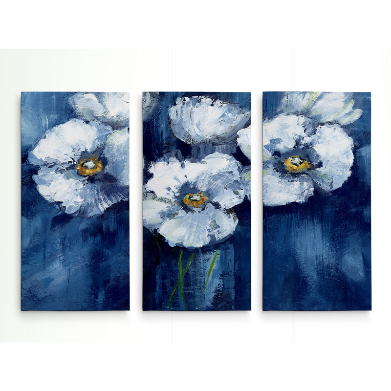 Blooming Poppies - Ensemble d'impressions multiples sur toile, H 40 po x l 60 po x P 1,5 po