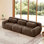 Tissu moelleux moelleux et moelleux de 114 po, canapé modulaire modulaire, conception ergonomique avec coussins décoratifs, raccordement à boucle à compression complète pour étude, cinéma maison