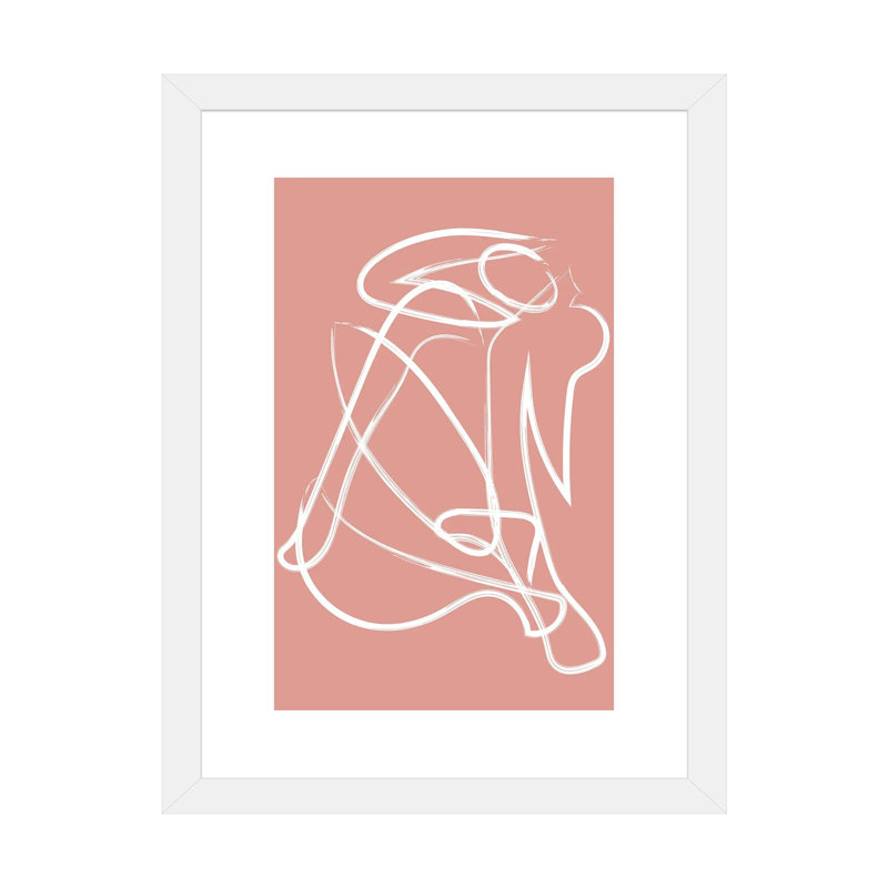 « Silhouette rose » par Mambo art studio-impression, H 24 po x l 16 po x P 1 po, Papier encadré blanc, Blanc