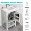 Meuble-lavabo de 20 po avec lavabo, support de rangement et tablette ouverte-1237357053