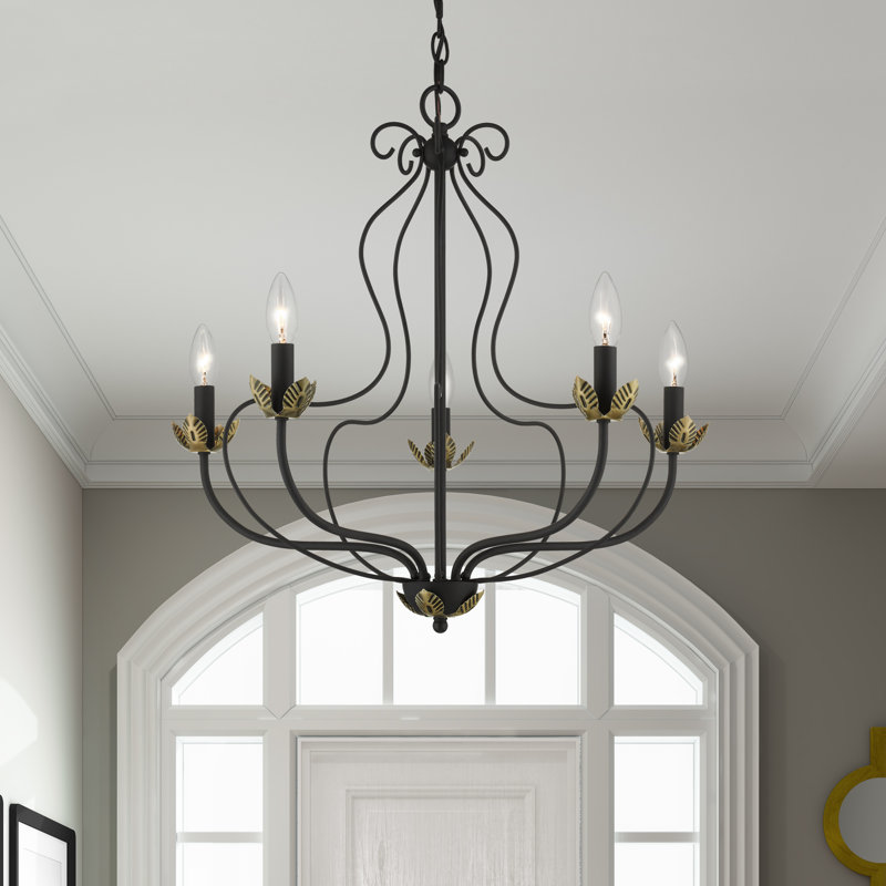 Bellamira Mallory 5-Light Dimmable Chandelier , Black