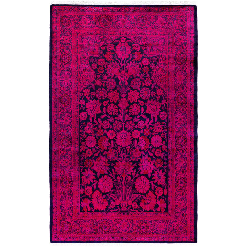 Tapis rose en laine unique 4 pi 1 po x 6 pi 4 po Huckaby