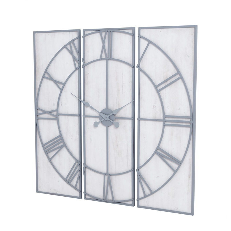 Anetia Panelled Wall Clock, Grey