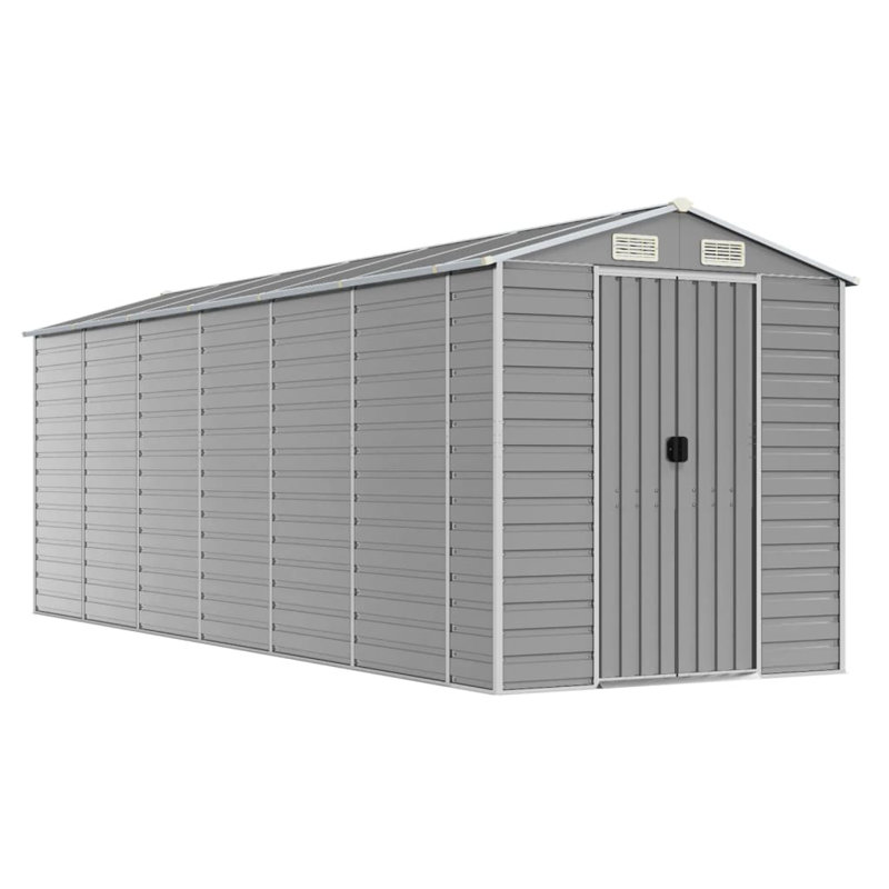 Storage Shed, 78" H x 75.2" W x 218.5" D, Light Gray