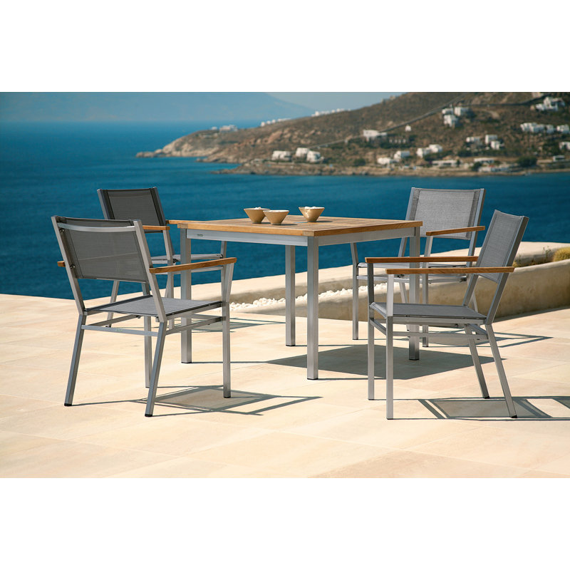Equinox Dining Armchair, Platinum/Silver/Brown