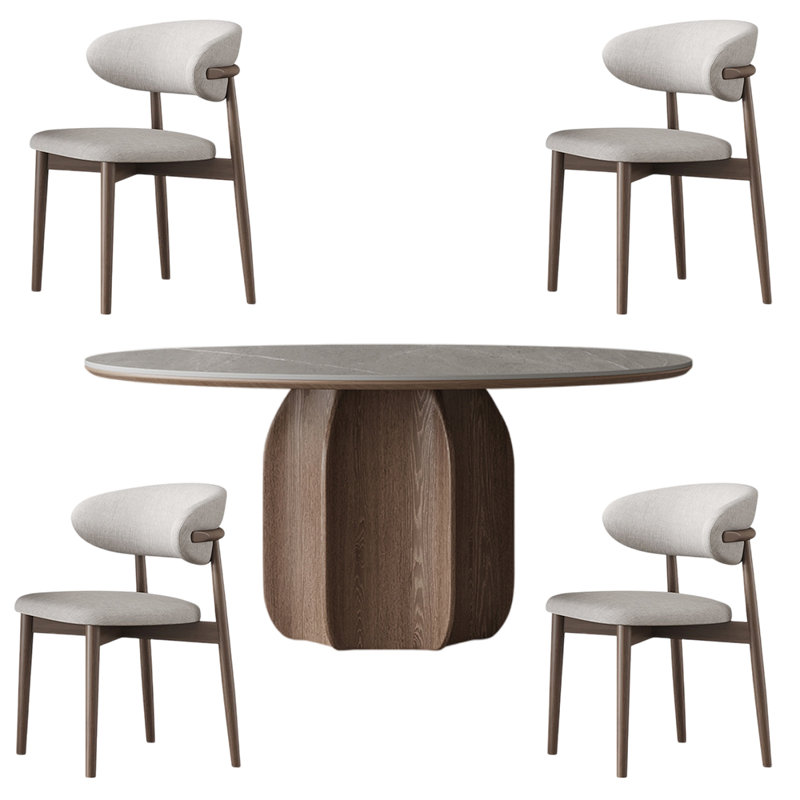 Simple modern household small round table sets, 29.53"H x 47.24"L x 47.24"W