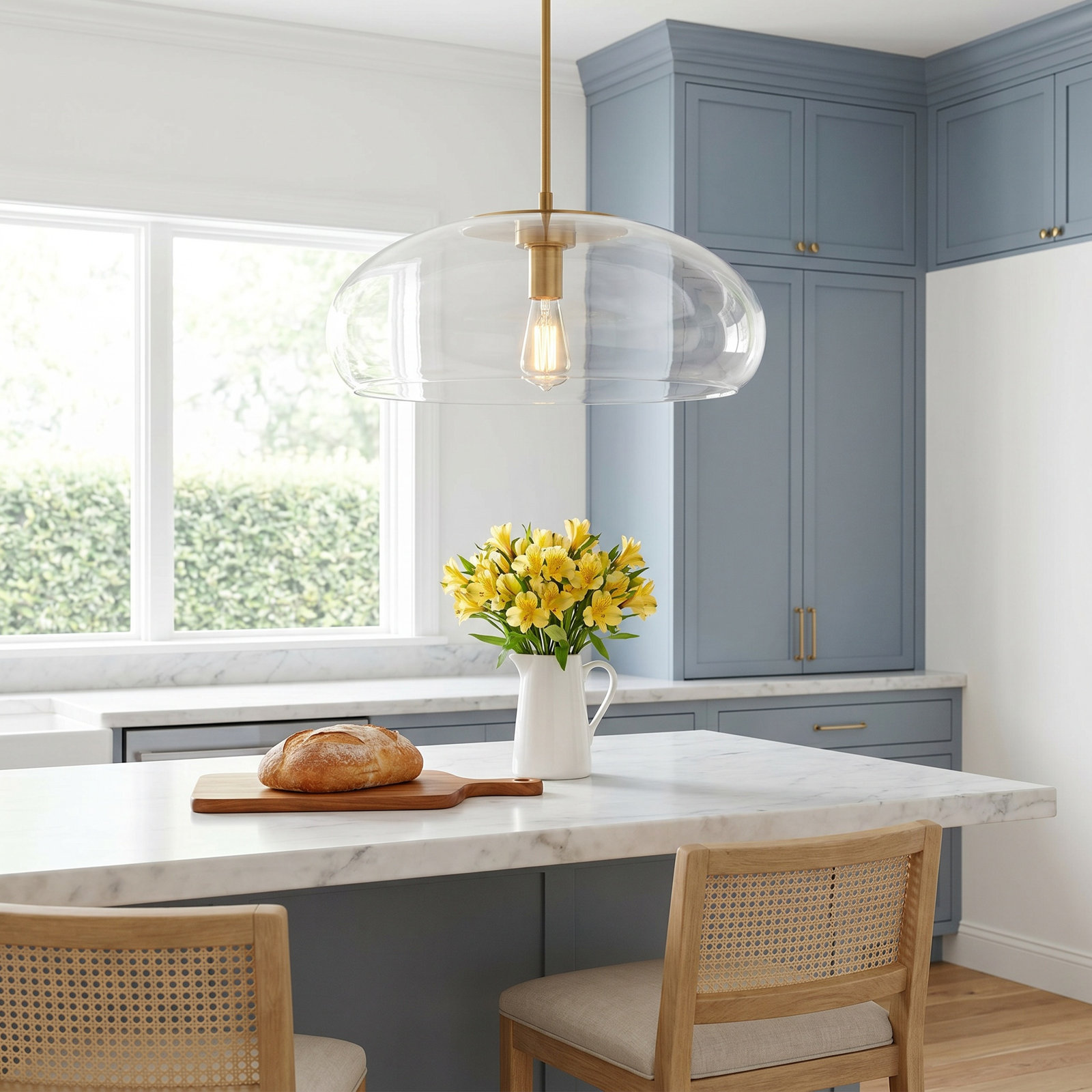 Terza Single Light Glass Dimmable Pendant
