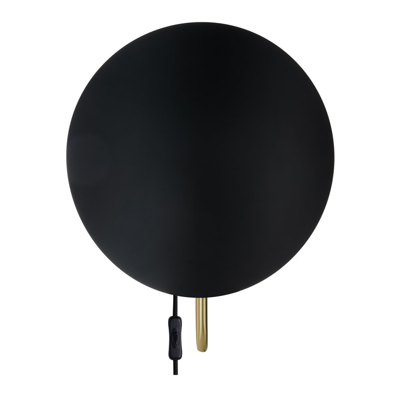 Steel Flush Mounted Sconce, Black/Brass