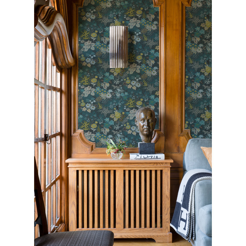 Vesper Floral Roll, Teal