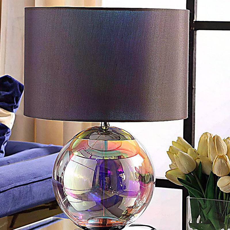18.75-Inch Artie Orb Iridescent Chrome Table Lamp