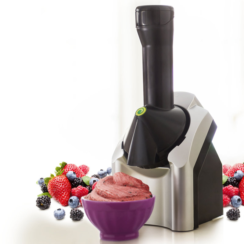 Yonanas Deluxe Vegan Non-Dairy Frozen Fruit Soft Serve Dessert Maker, Silver