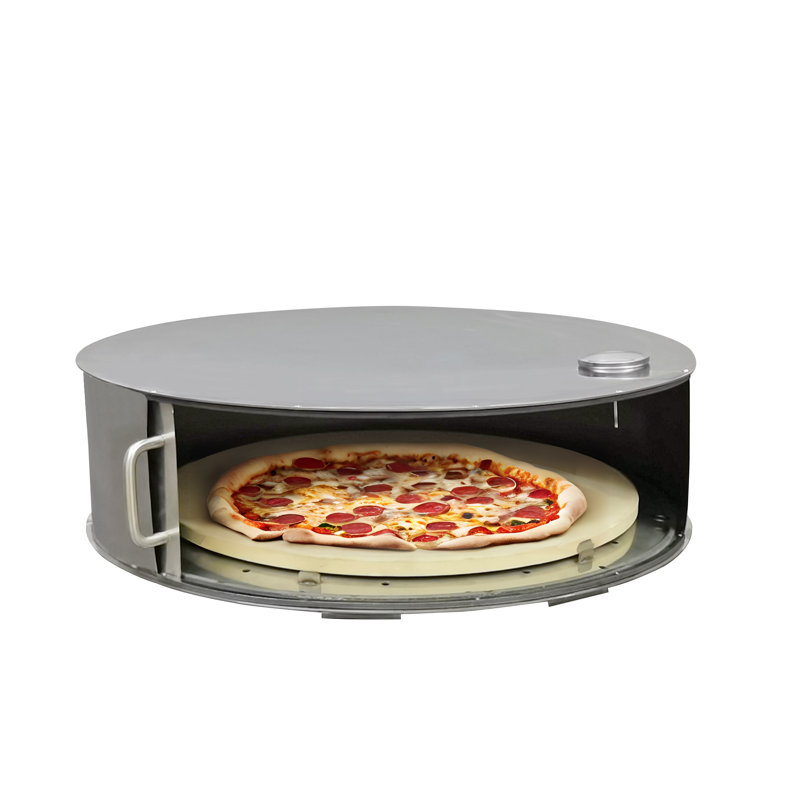 18 X 18 X 5" Stainless Steel Pizza Oven With Pizza Stone, Charcoal Kettle Grill Top Oven, Slide Door And Built-In Thermometer For Precision Cooking