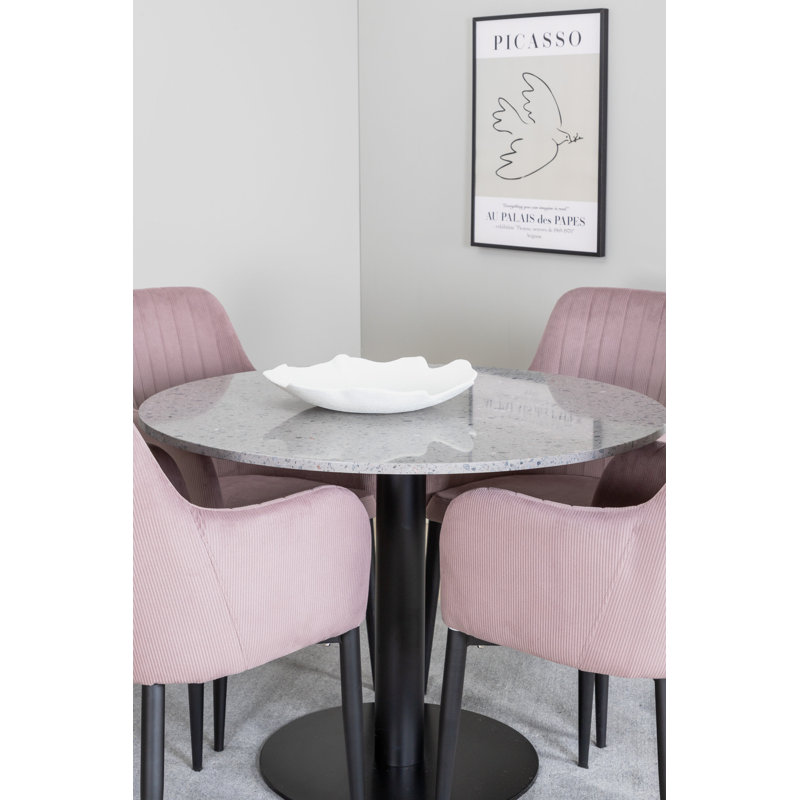 Mahaffie 4 - Person Dining Set, Dusty Pink, Dusty Pink