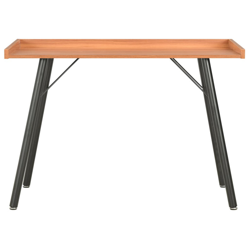 Abiba Metal Base Writing Desk, Brown