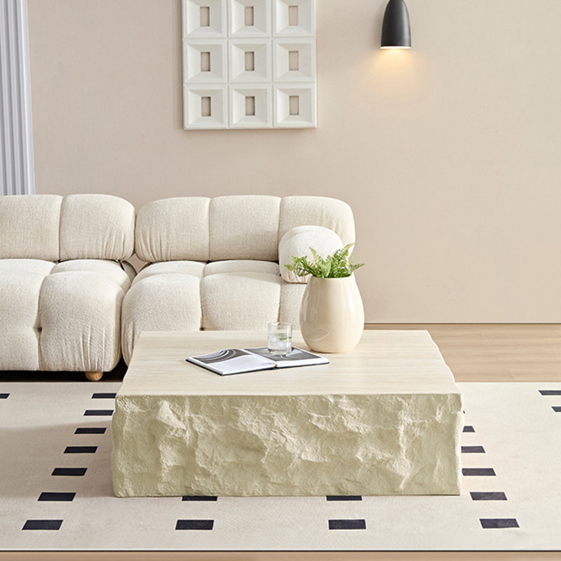 Table basse moderne simple wabi-sabi, H 12 po x L 30,7 po x l 30,7 po