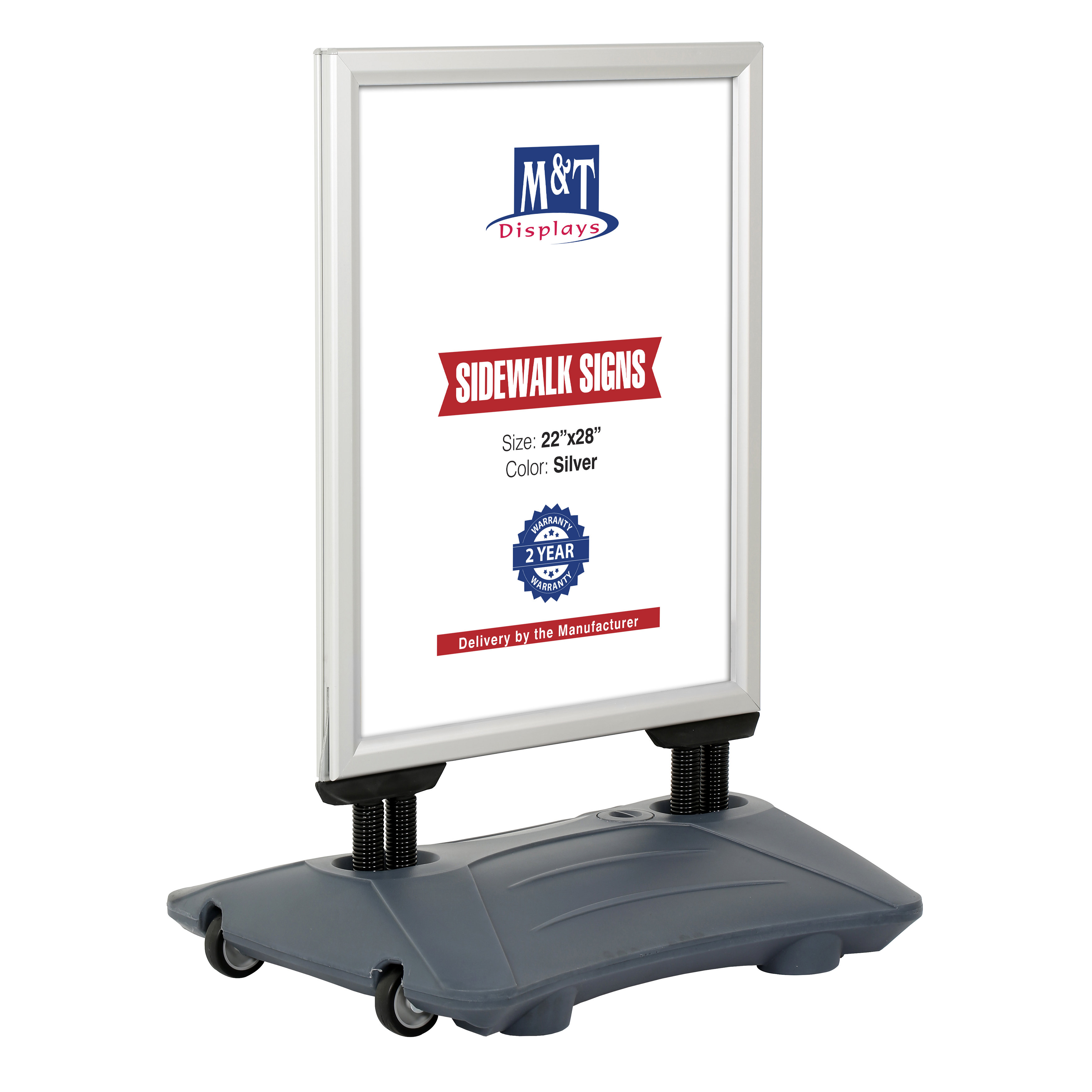 Snap Open Quick Change Sign Frame - 22 inch x28 inch Black with Square  Corners